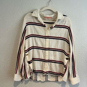Vilagallo Cream and Red Striped Shirt